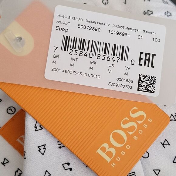 Boss Orange Epop Printed Textured Shirt-WHITE-Medium - Picture 6 of 9